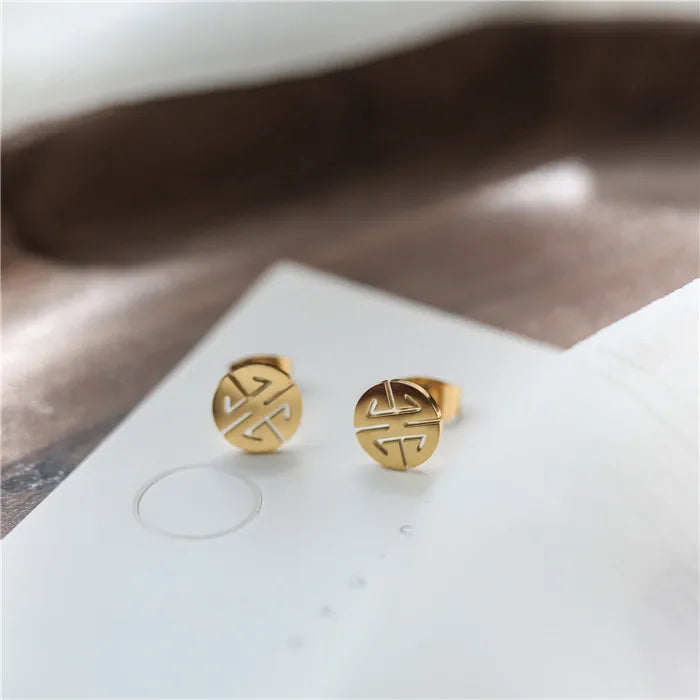YUN RUO Gold Color Chinese Fortune Word Pendant Necklace Accessory 316L Titanium Steel Jewelry