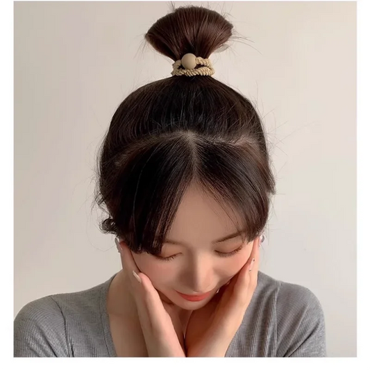 10PCS Headband Leather Band Female High Ponytail