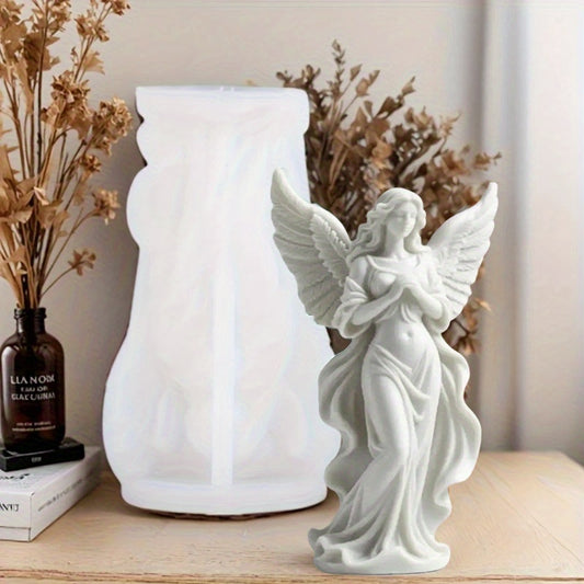 1pc Angel Girl Angel Wings Silicone Mold, suitable for DIY candles, gypsum, handmade soaps