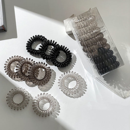 9 Pcs Spiral Hair Ties No Crease