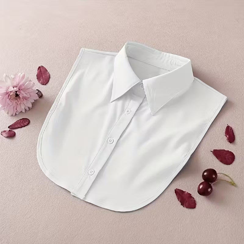 Women's Detachable Striped Fake Collar - Elegant Office & Formal Shirt