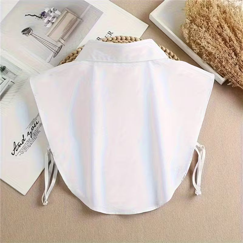 Women's Detachable Striped Fake Collar - Elegant Office & Formal Shirt