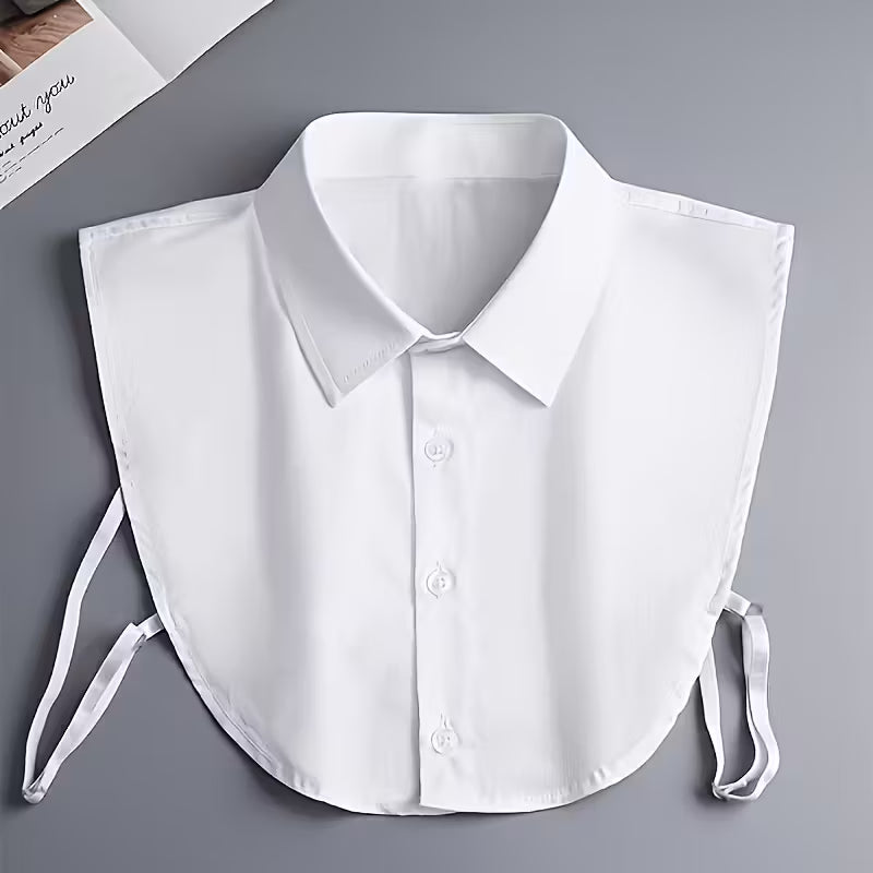 Women's Detachable Striped Fake Collar - Elegant Office & Formal Shirt