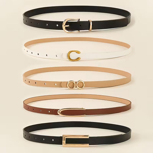 5pcs minimalist solid color elegant Girl's belts