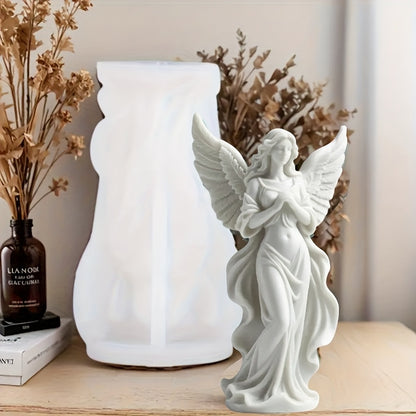 1pc Angel Girl Angel Wings Silicone Mold, suitable for DIY candles, gypsum, handmade soaps