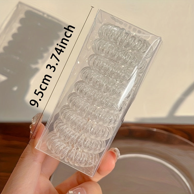 9 Pcs Spiral Hair Ties No Crease