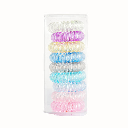 9 Pcs Spiral Hair Ties No Crease