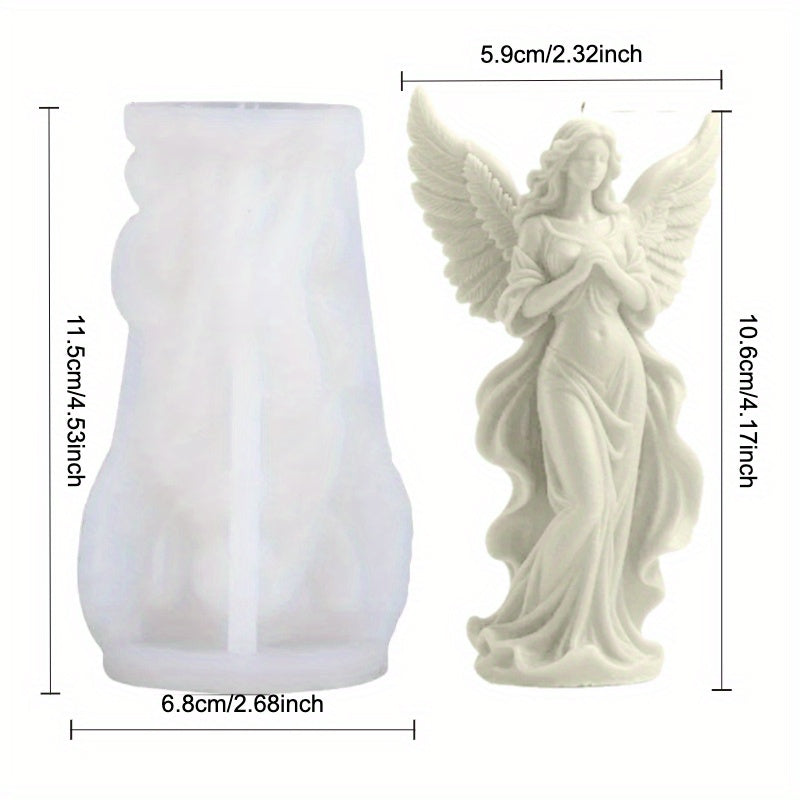 1pc Angel Girl Angel Wings Silicone Mold, suitable for DIY candles, gypsum, handmade soaps