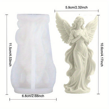 1pc Angel Girl Angel Wings Silicone Mold, suitable for DIY candles, gypsum, handmade soaps