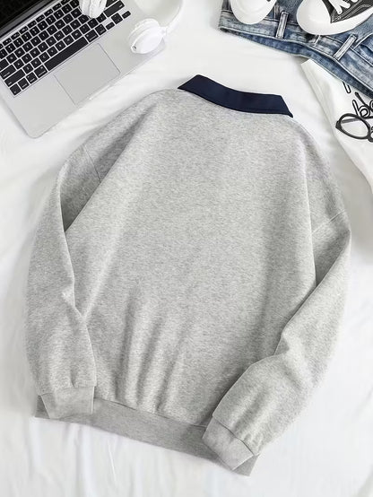 Women's Casual Long Sleeve Sweatshirt with Letter Print | Leisure Style