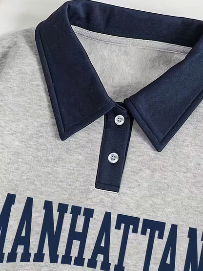 Women's Casual Long Sleeve Sweatshirt with Letter Print | Leisure Style