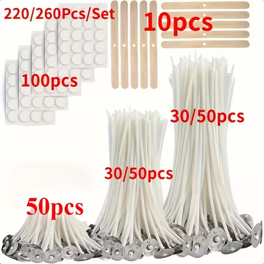 220/260pcs Wick Set Candle DIY Burns Without Black Smoke