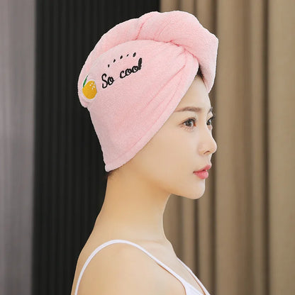 1pc Quickly Dry Hair Hat Super Absorbent Soft Bathroom Women Head Towel