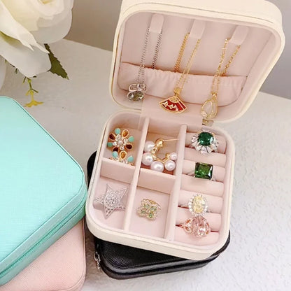Mini jewelry storage box portable PU leather display box