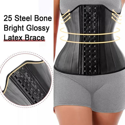 Body Shaper Shapewear Women 25 Steel Bones Latex Waist Trainer Corset Shapewear