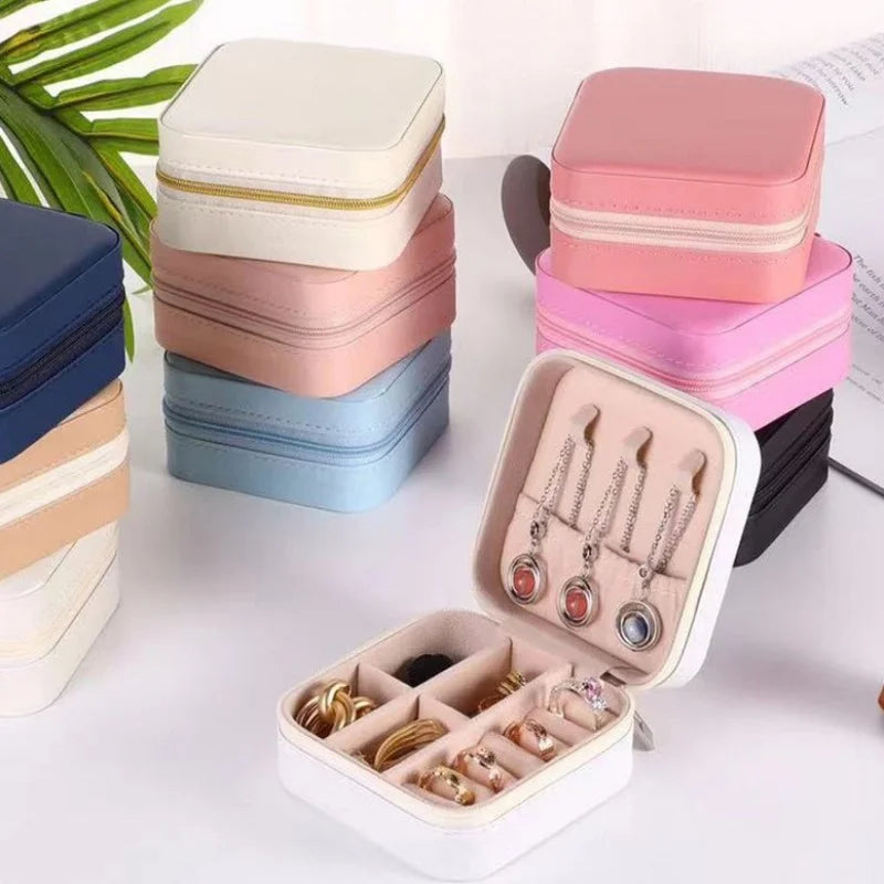 Mini jewelry storage box portable PU leather display box