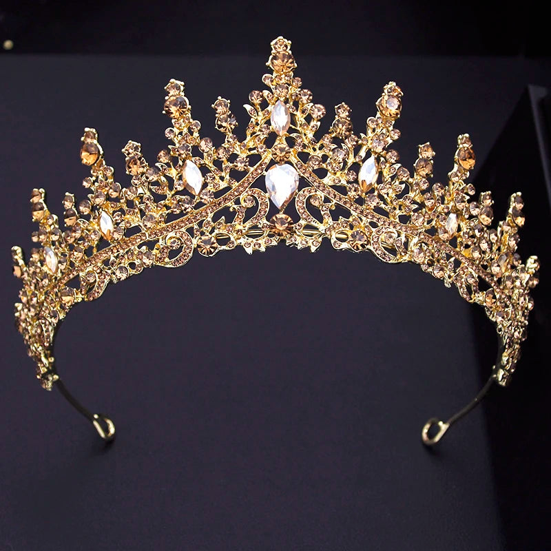 Crystal Bridal Jewelry Sets Princess Tiara Crown and Necklace Earrings Sets