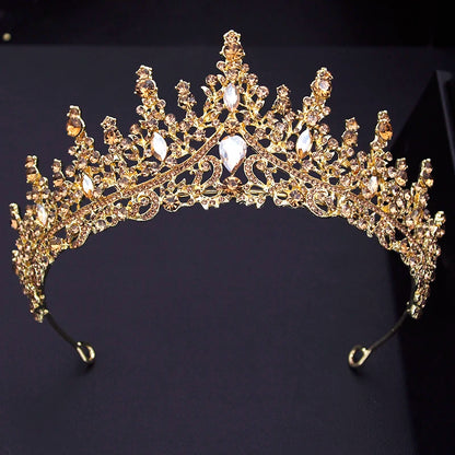 Crystal Bridal Jewelry Sets Princess Tiara Crown and Necklace Earrings Sets