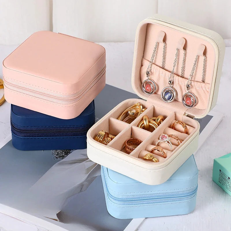 Mini jewelry storage box portable PU leather display box