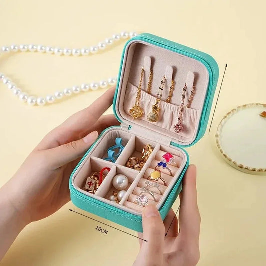 Mini jewelry storage box portable PU leather display box