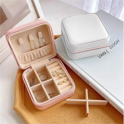 Mini jewelry storage box portable PU leather display box