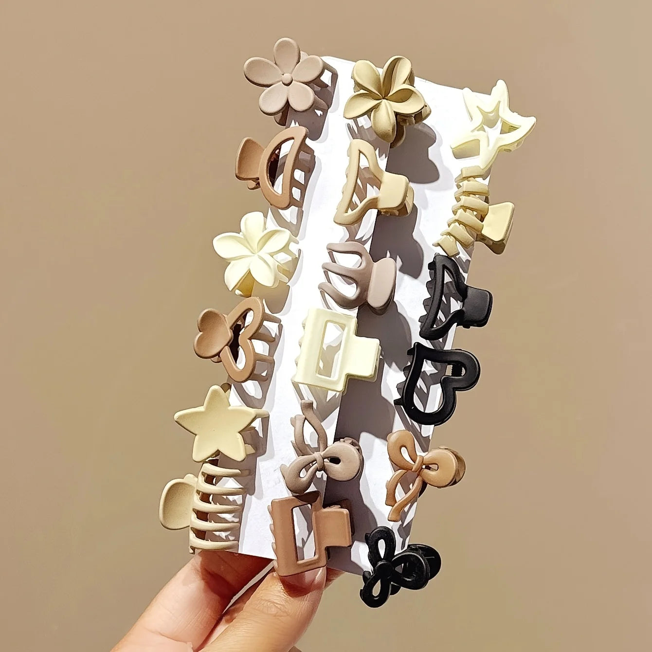 5/10/20/30pcs Beige Mixed Pack Small Clips
