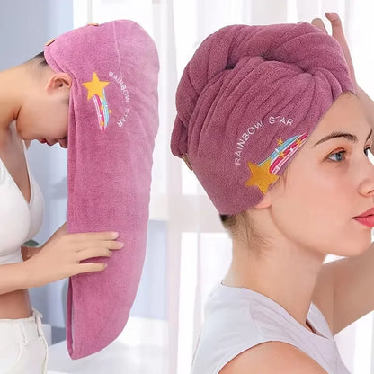 1pc Quickly Dry Hair Hat Super Absorbent Soft Bathroom Women Head Towel