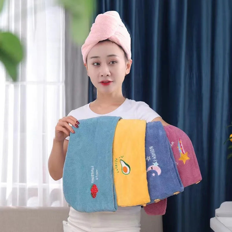 1pc Quickly Dry Hair Hat Super Absorbent Soft Bathroom Women Head Towel
