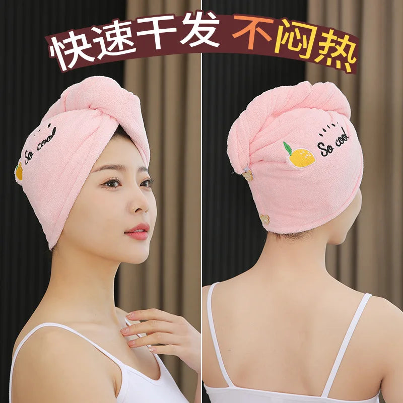 1pc Quickly Dry Hair Hat Super Absorbent Soft Bathroom Women Head Towel