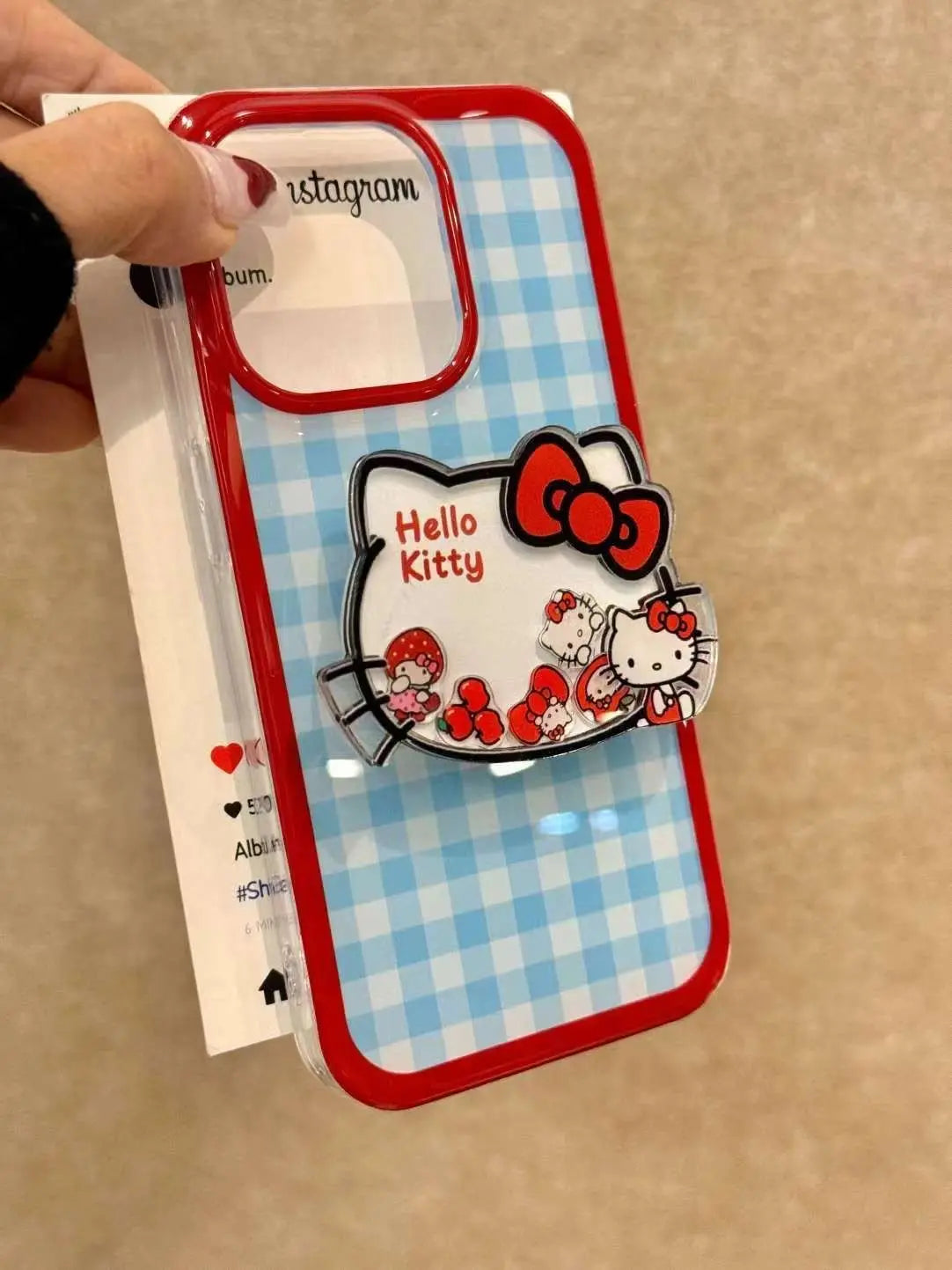 Sanrios Phone Accessories Hello kittys Paste Mobile Phone Holder Cartoon