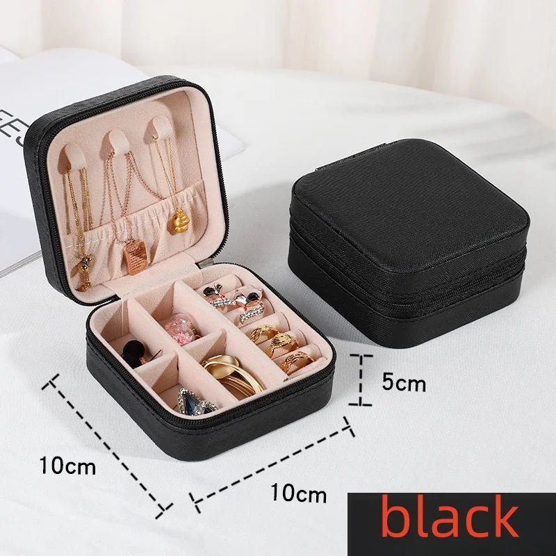 Mini jewelry storage box portable PU leather display box
