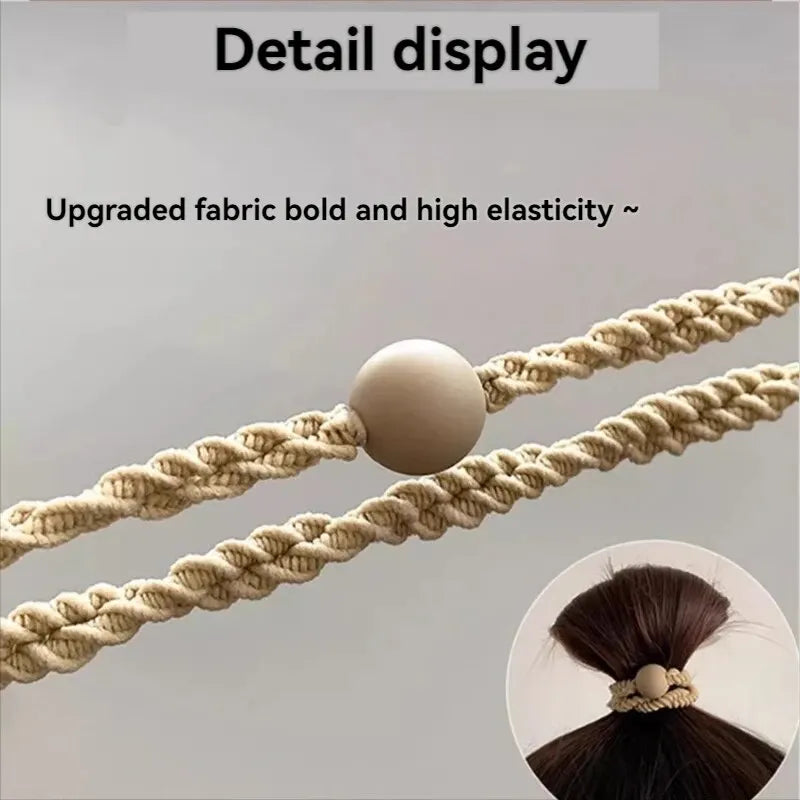 10PCS Headband Leather Band Female High Ponytail