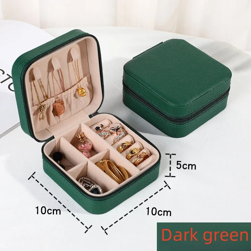 Mini jewelry storage box portable PU leather display box