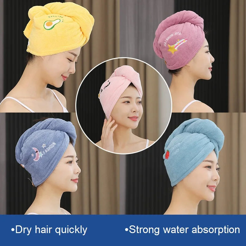 1pc Quickly Dry Hair Hat Super Absorbent Soft Bathroom Women Head Towel