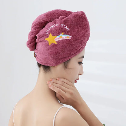 1pc Quickly Dry Hair Hat Super Absorbent Soft Bathroom Women Head Towel
