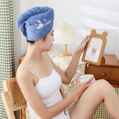 1pc Quickly Dry Hair Hat Super Absorbent Soft Bathroom Women Head Towel