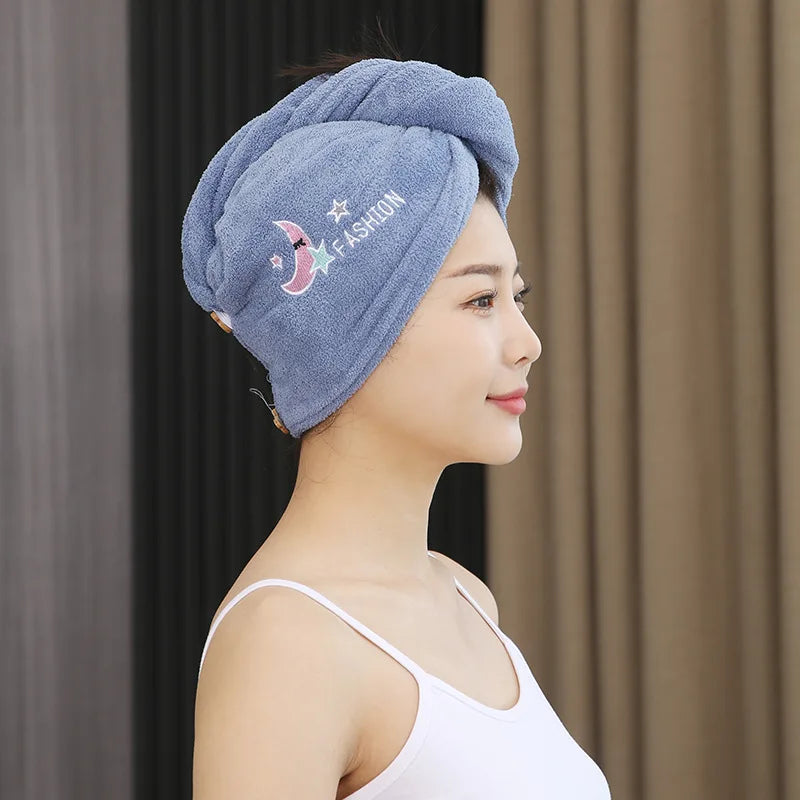 1pc Quickly Dry Hair Hat Super Absorbent Soft Bathroom Women Head Towel