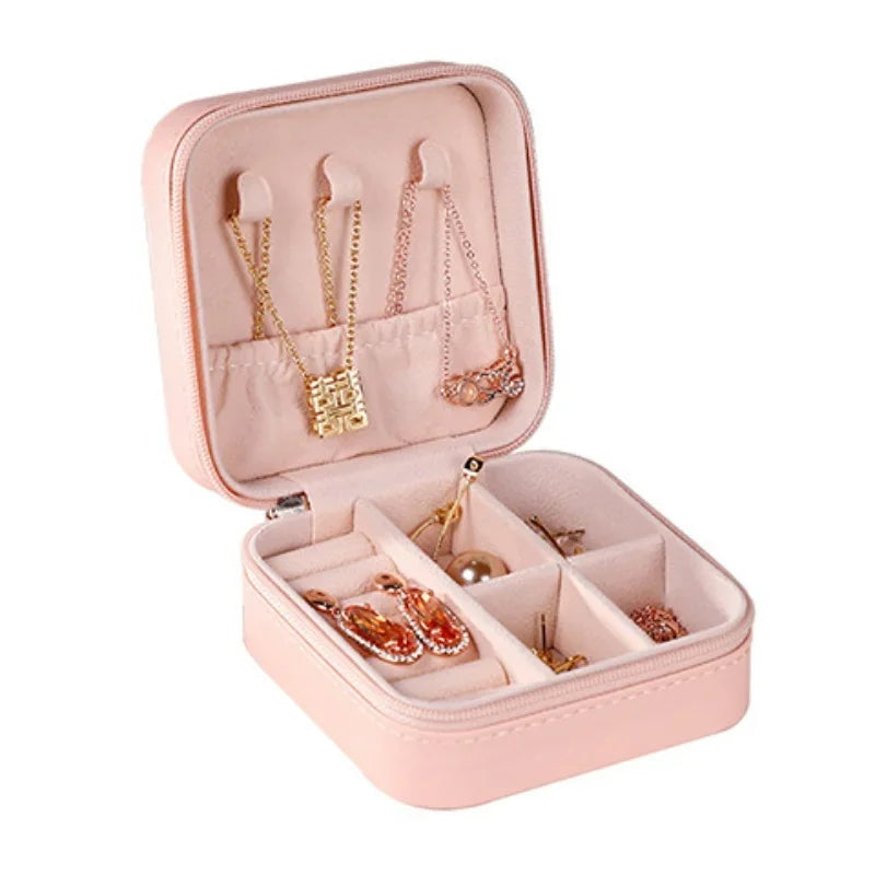 Mini jewelry storage box portable PU leather display box