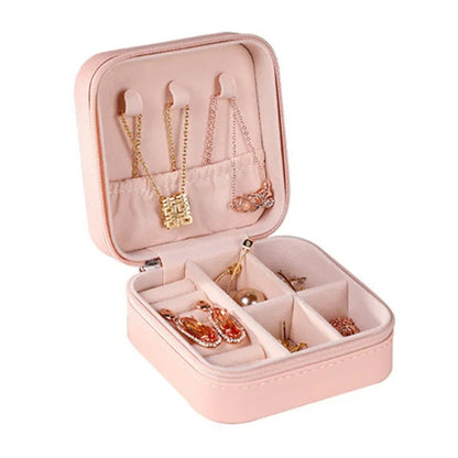 Mini jewelry storage box portable PU leather display box