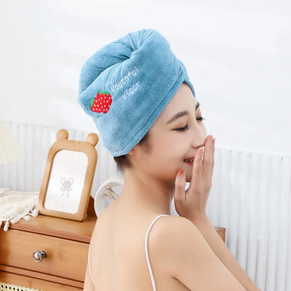 1pc Quickly Dry Hair Hat Super Absorbent Soft Bathroom Women Head Towel