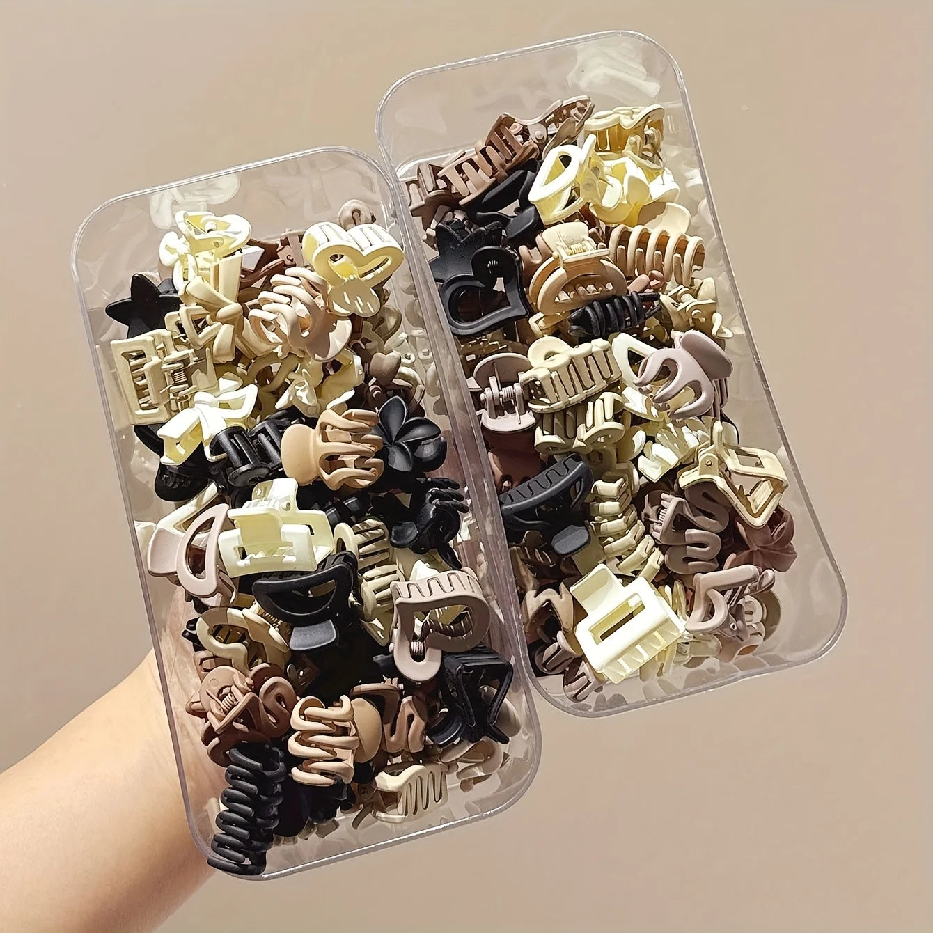 5/10/20/30pcs Beige Mixed Pack Small Clips