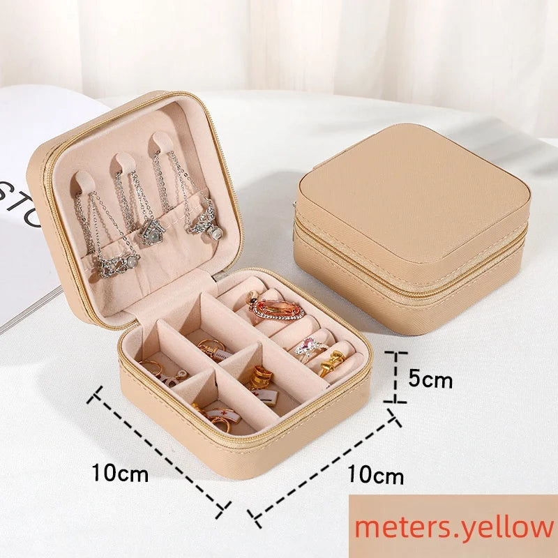 Mini jewelry storage box portable PU leather display box