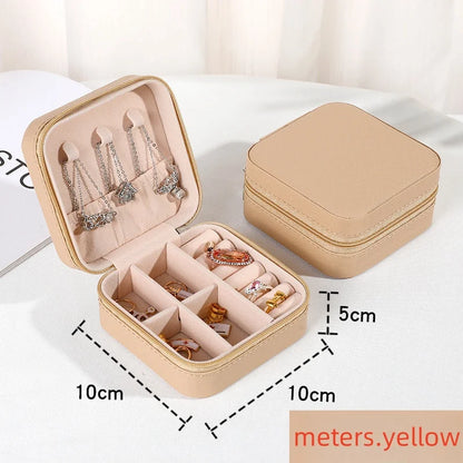 Mini jewelry storage box portable PU leather display box