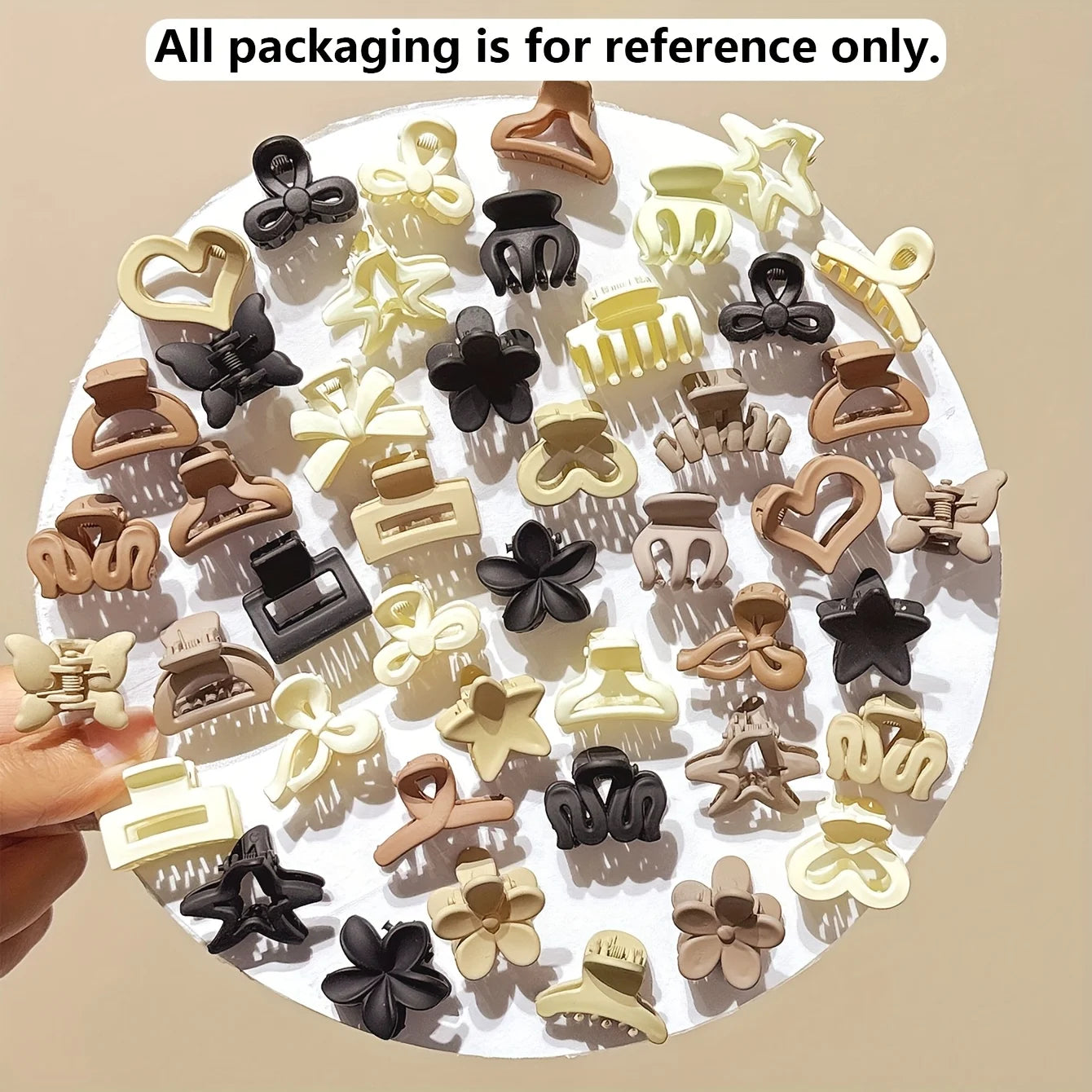 5/10/20/30pcs Beige Mixed Pack Small Clips