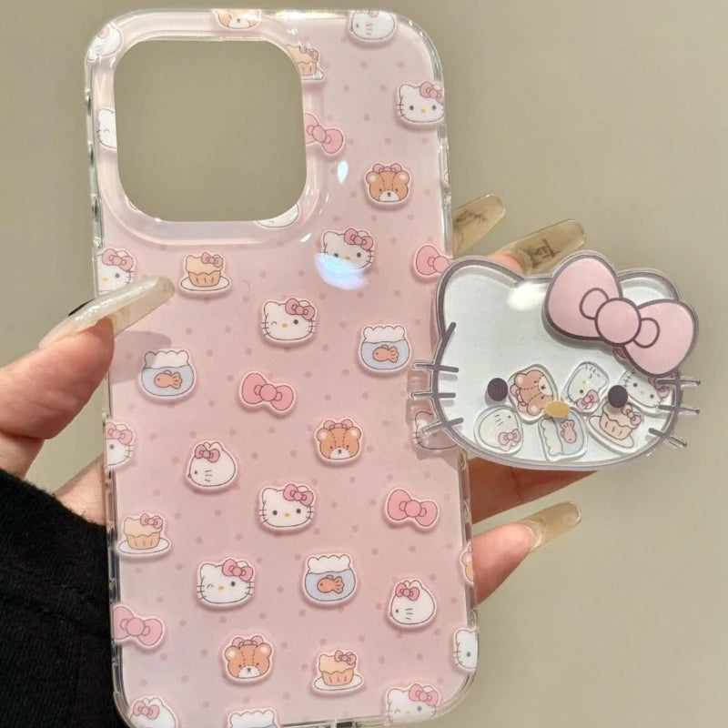 Sanrios Phone Accessories Hello kittys Paste Mobile Phone Holder Cartoon