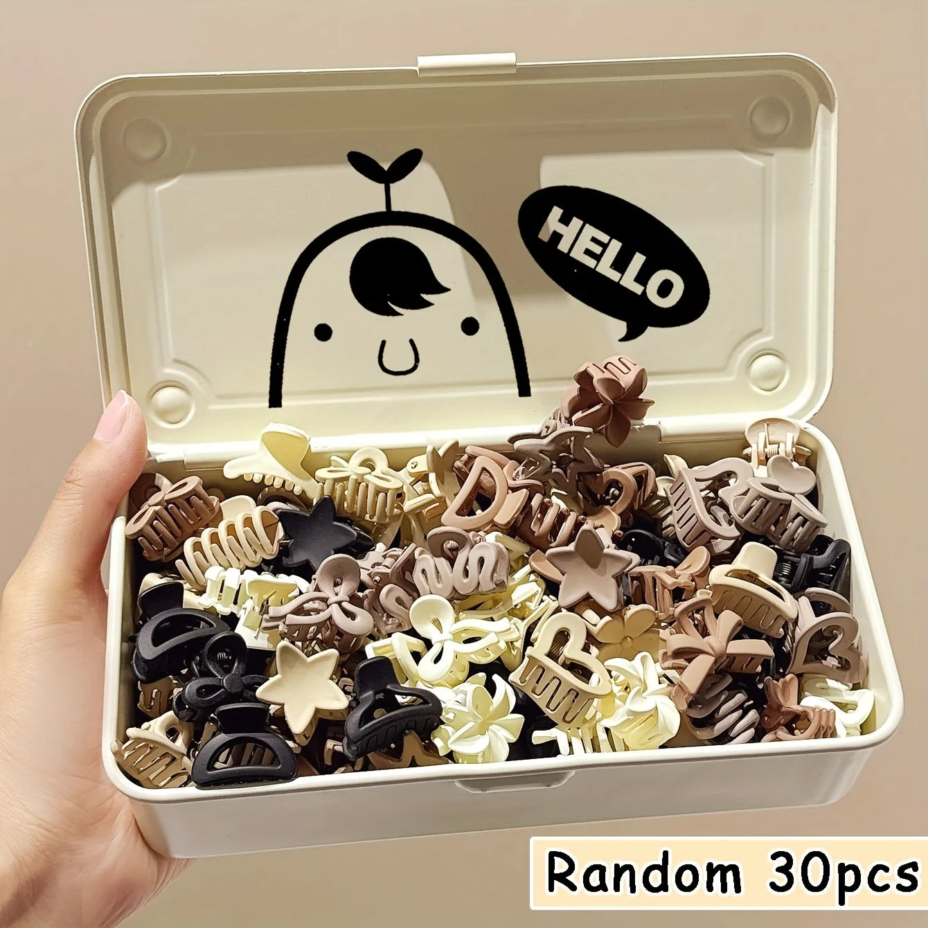 5/10/20/30pcs Beige Mixed Pack Small Clips