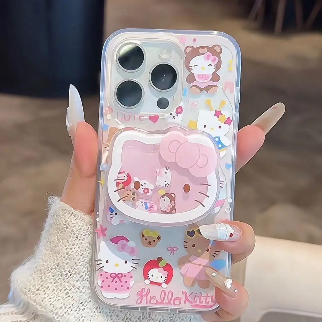 Sanrios Phone Accessories Hello kittys Paste Mobile Phone Holder Cartoon