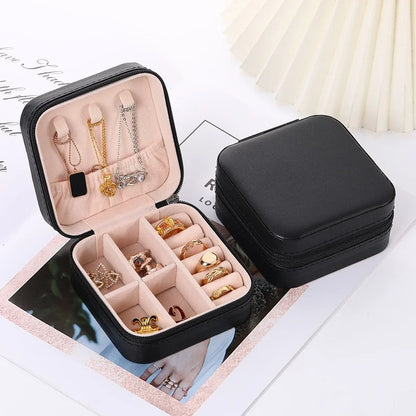 Mini jewelry storage box portable PU leather display box