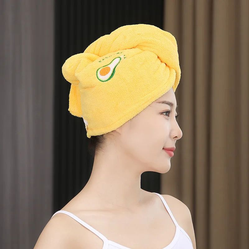 1pc Quickly Dry Hair Hat Super Absorbent Soft Bathroom Women Head Towel