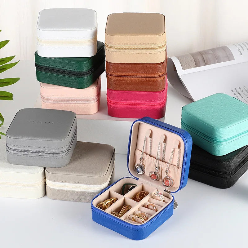 Mini jewelry storage box portable PU leather display box